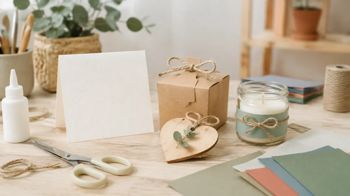 Einfache DIY-Geschenke mit Papier, Kerze und grundlegenden Bastelmaterialien