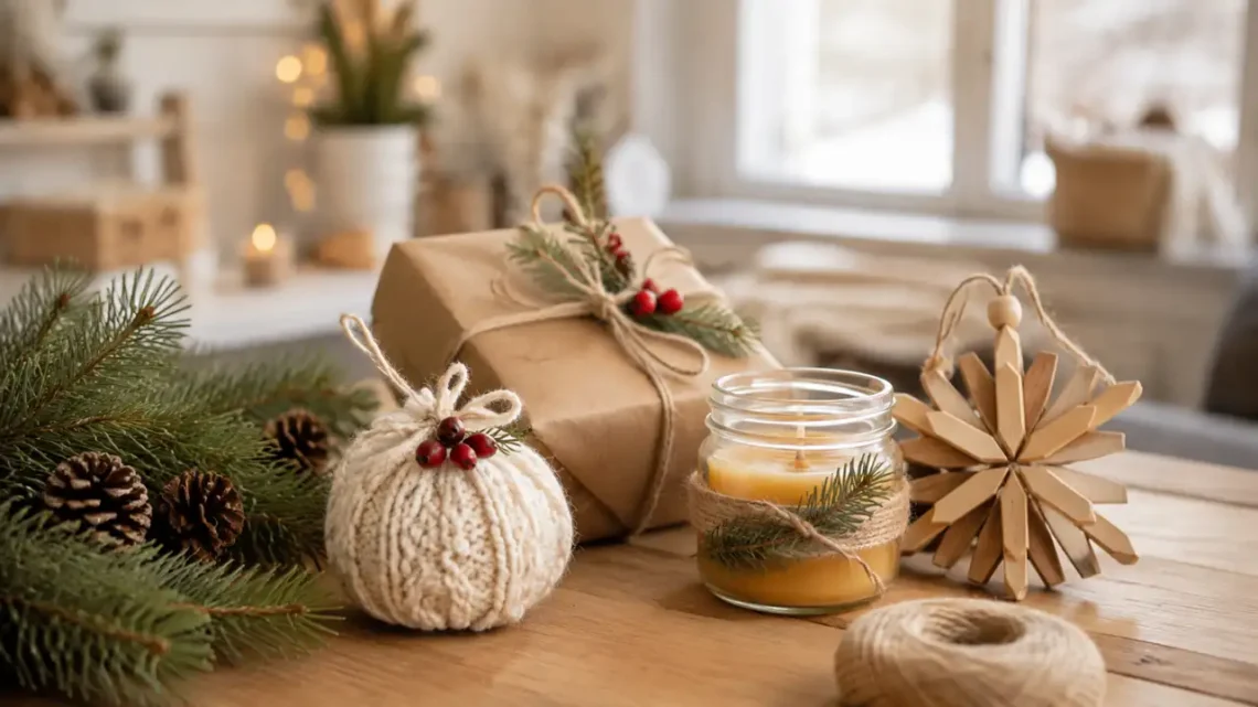 Beliebte DIY-Weihnachtsgeschenke mit Kerzen, Holzbox und Naturdeko