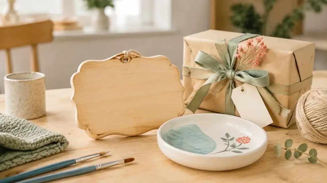 Personalisiertes Geburtstagsgeschenk mit Holzschild und Geschenkbox