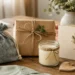 Preiswerte handgemachte Geschenke mit Kerze, Holzbox und Paket